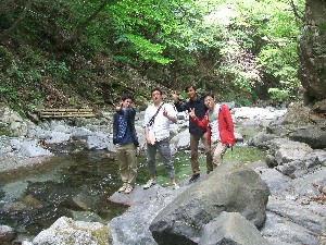 塩原温泉で「足湯」